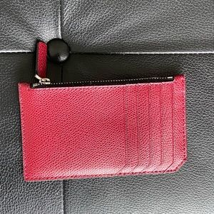 Italic Albee Textured Leather Zip Card Case
